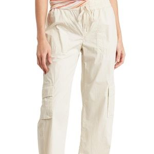 Cream cargo trousers